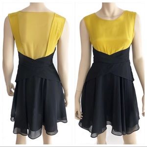 Elisabetta Franchi satin chiffon sheer back dress